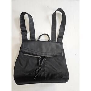 Botkier New York Backpack Purse Bag Black Leather Nylon 10x10.5 in